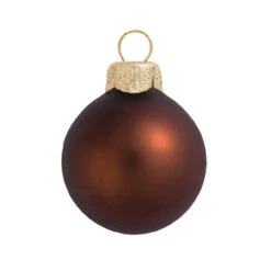 4ct Matte Brown Glass Ball Christmas Ornaments 4.75" (120mm)