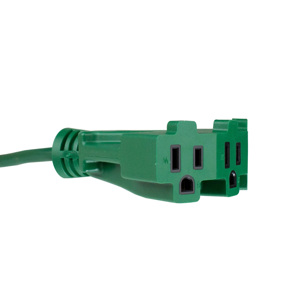 25' Green 3-Prong Outdoor Extension Power Cord With Fan Style Connector - Image 3