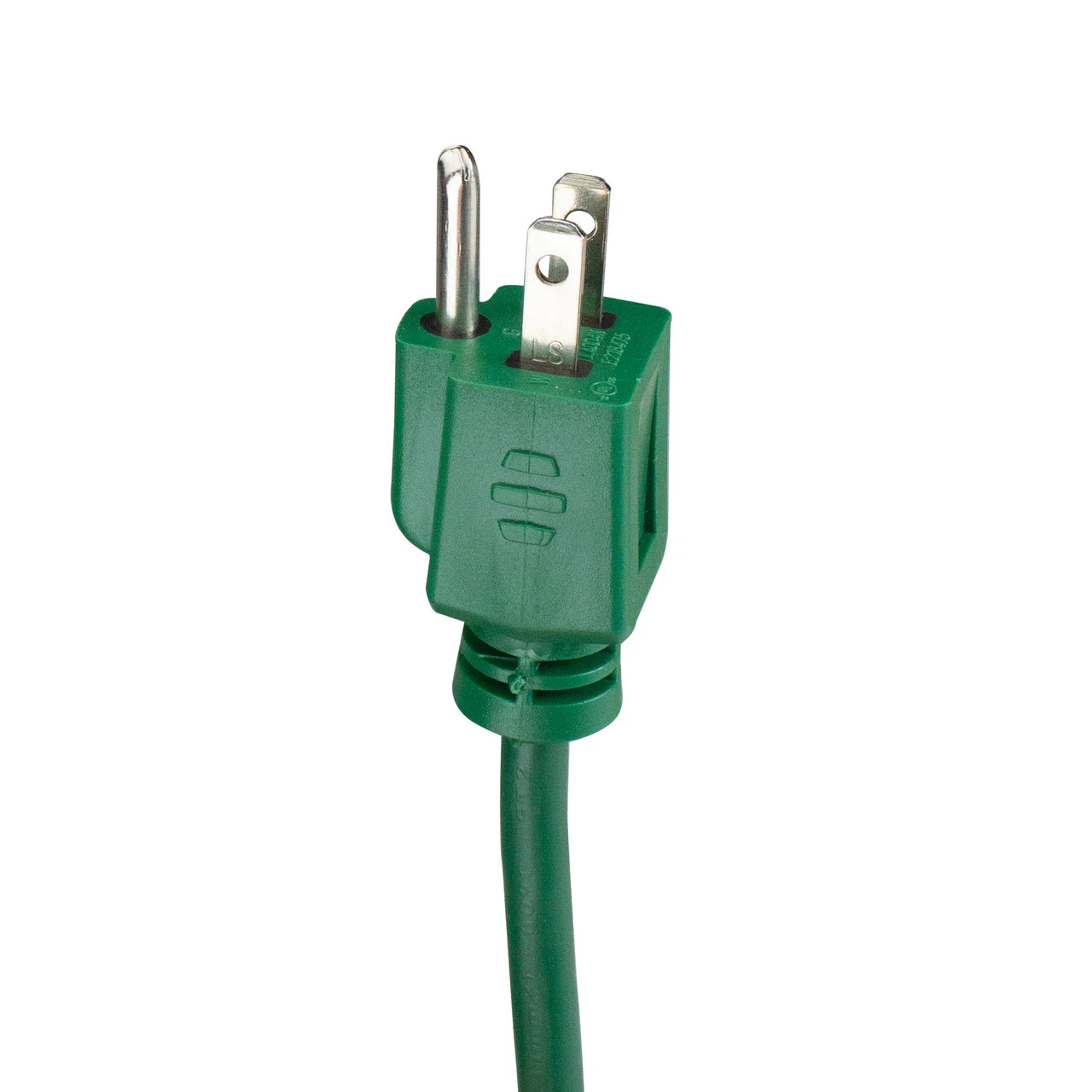 25' Green 3-Prong Outdoor Extension Power Cord With Fan Style Connector - Image 4