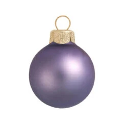 28ct Lilac Purple Glass Matte Finish Christmas Ball Ornaments 2" (50mm)