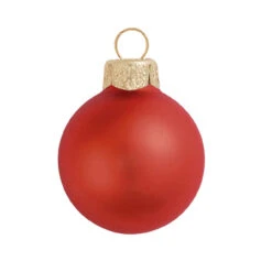 6ct Fire Orange Matte Glass Ball Christmas Ornaments 4" (100mm)