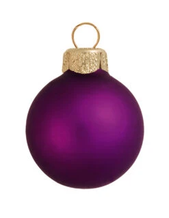 8ct Soft Purple Matte Glass Christmas Ball Ornaments 3.25" (80mm)