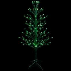 4' Pre-Lit Green Slim Profile Cascade Twig Christmas Tree - Green Lights